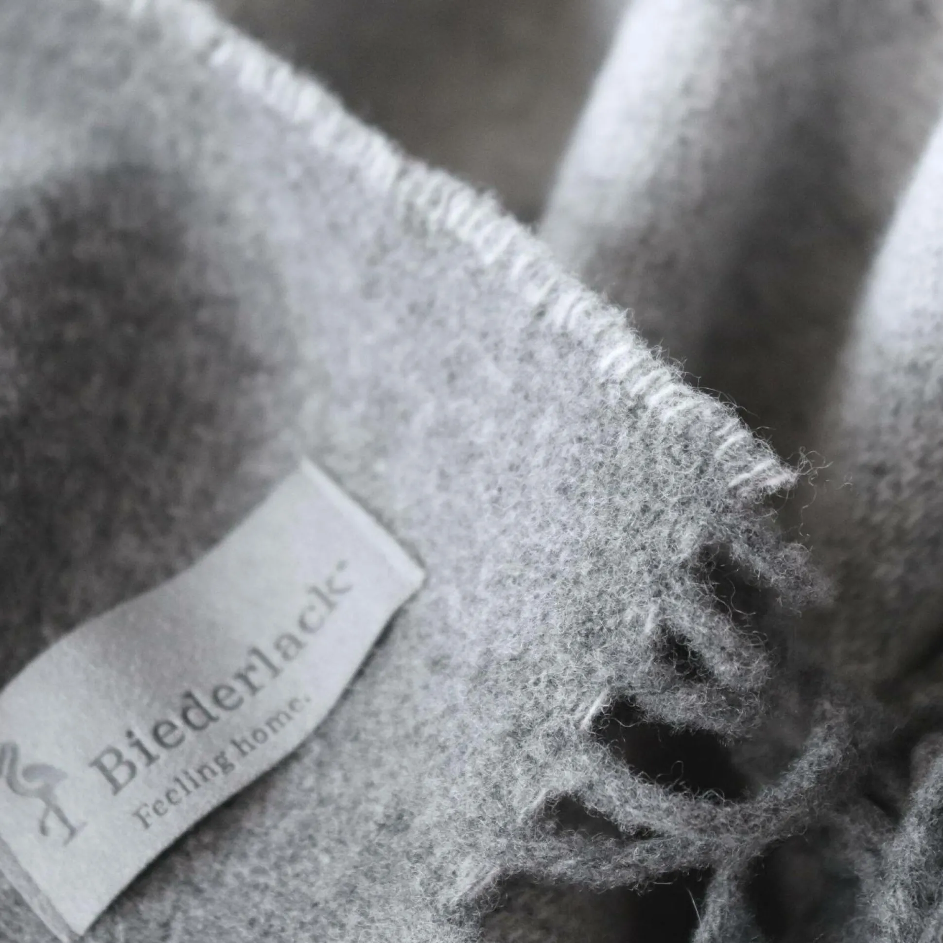 BIEDERLACK Plaid laine et cachemire Clarence - Gris/Argent - 130 x 170 cm