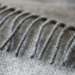 BIEDERLACK Plaid laine et cachemire Clarence - Gris/Argent - 130 x 170 cm