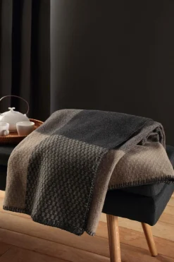 BIEDERLACK Plaid laine mérinos Béryl - Mokka - 150 x 200 cm