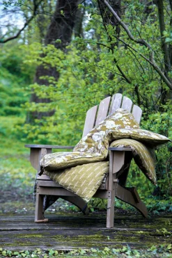 BLANC DES VOSGES Courtepointe satin Impérial - Olive - 110 x 180 cm