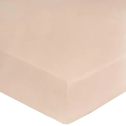 BLANC DES VOSGES Drap housse percale lavée Bohème - Nacre - 140 x 190 cm