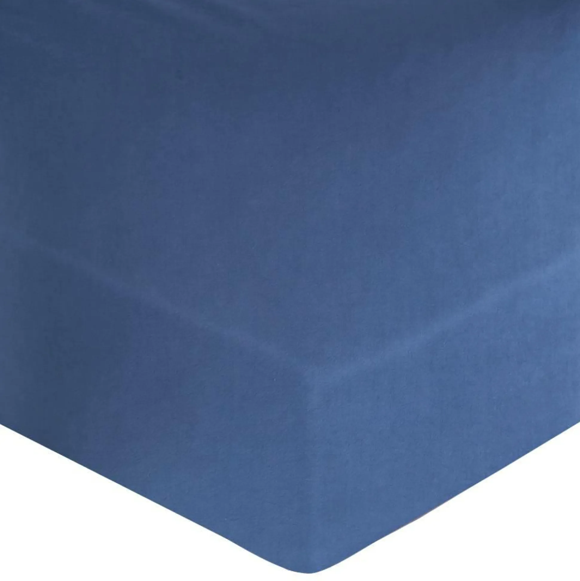BLANC DES VOSGES Drap housse percale lavée Bohème - Indigo - 140 x 190 cm