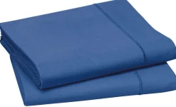 BLANC DES VOSGES Drap Percale Easy - Bleu Royal - 180 x 290 cm