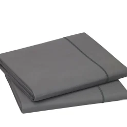 BLANC DES VOSGES Drap Percale Easy - Acier - 180 x 290 cm