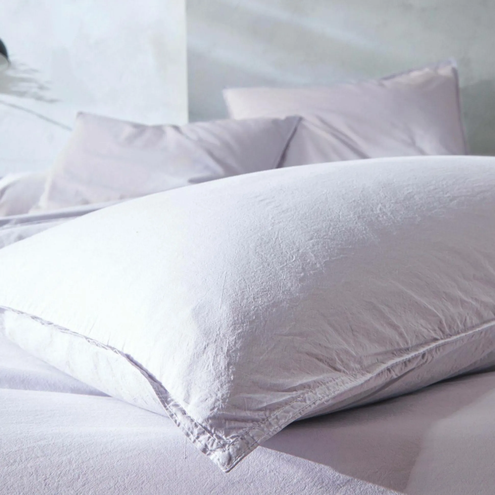 BLANC DES VOSGES Drap percale lavée Bohème - Perle - 240 x 300 cm
