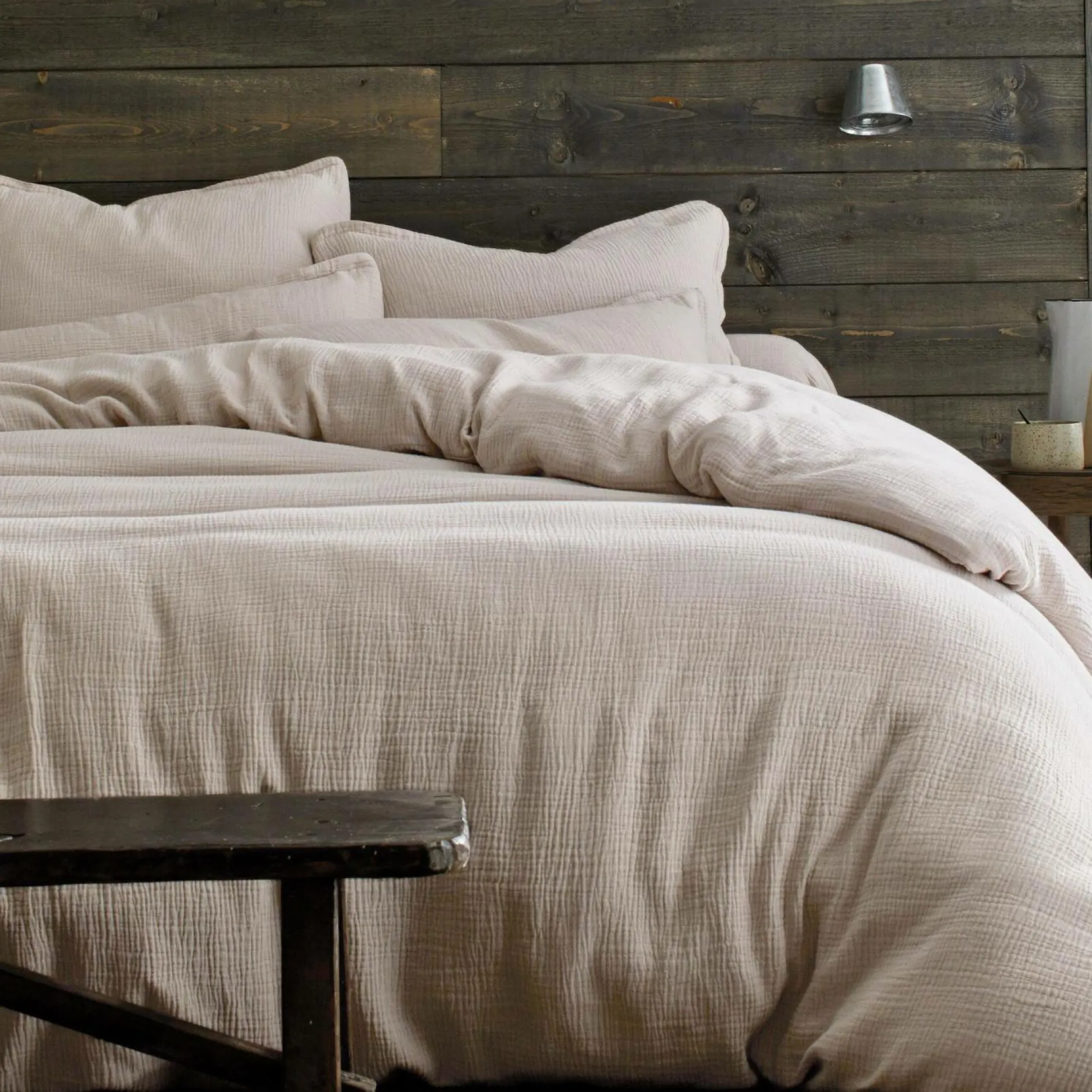 BLANC DES VOSGES Housse de couette gaze de coton Cosy - Désert - 140 x 200 cm