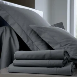 BLANC DES VOSGES Housse de couette Percale Easy - Acier - 280 x 240 cm