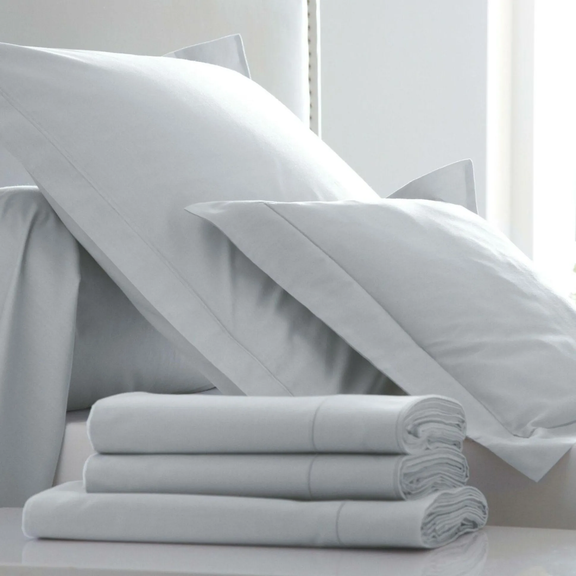 BLANC DES VOSGES Housse de couette Percale Easy - Platine - 280 x 240 cm