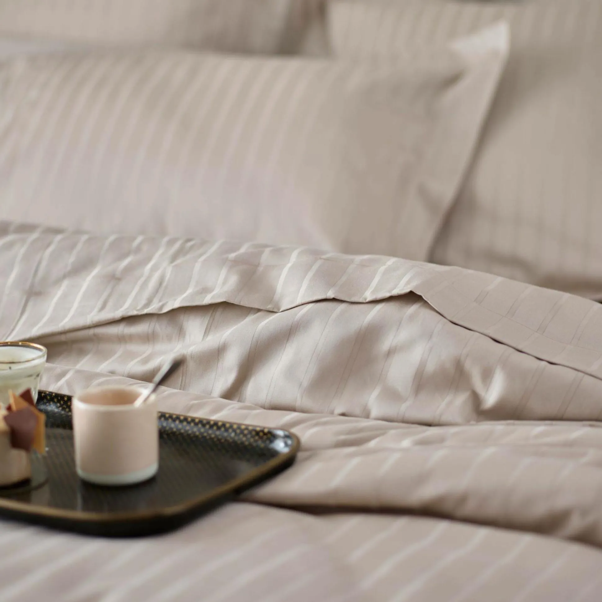 BLANC DES VOSGES Housse de couette satin Divine - Chanvre - 140 x 200 cm