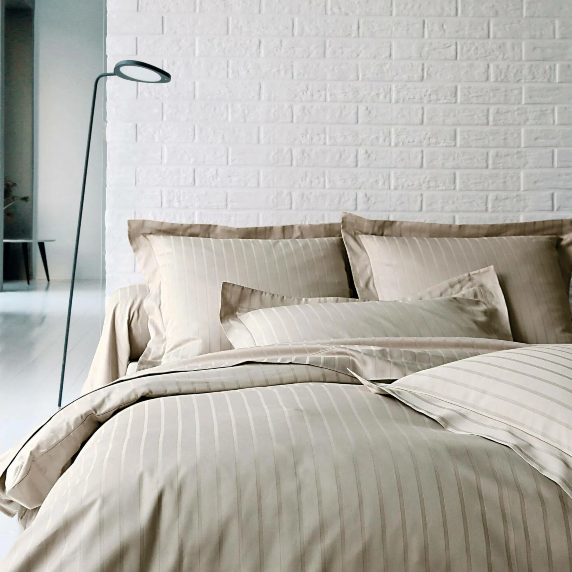 BLANC DES VOSGES Housse de couette satin Divine - Chanvre - 140 x 200 cm