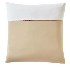 BLANC DES VOSGES Taie bicolore percale, Duo - Chanvre - Taie d'oreiller 65 x 65 cm