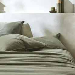 BLANC DES VOSGES Taie de traversin percale lavée Bohème - Toundra - Taie de traversin 45 x 190 cm