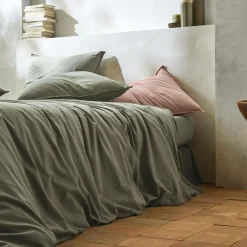 BLANC DES VOSGES Taie de traversin percale lavée Bohème - Toundra - Taie de traversin 45 x 190 cm