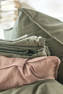 BLANC DES VOSGES Taie de traversin percale lavée Bohème - Toundra - Taie de traversin 45 x 190 cm