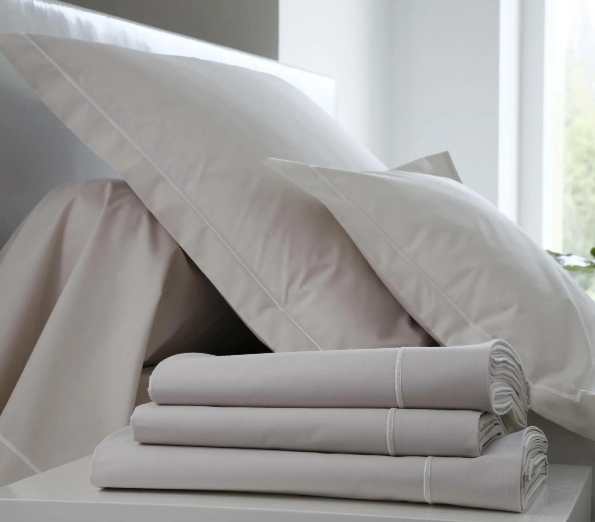 BLANC DES VOSGES Taie d'oreiller Percale Easy - Lin - Taie d'oreiller 65 x 65 cm