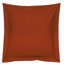 BLANC DES VOSGES Taie d'oreiller Percale Easy - Terracotta - Taie d'oreiller 65 x 65 cm