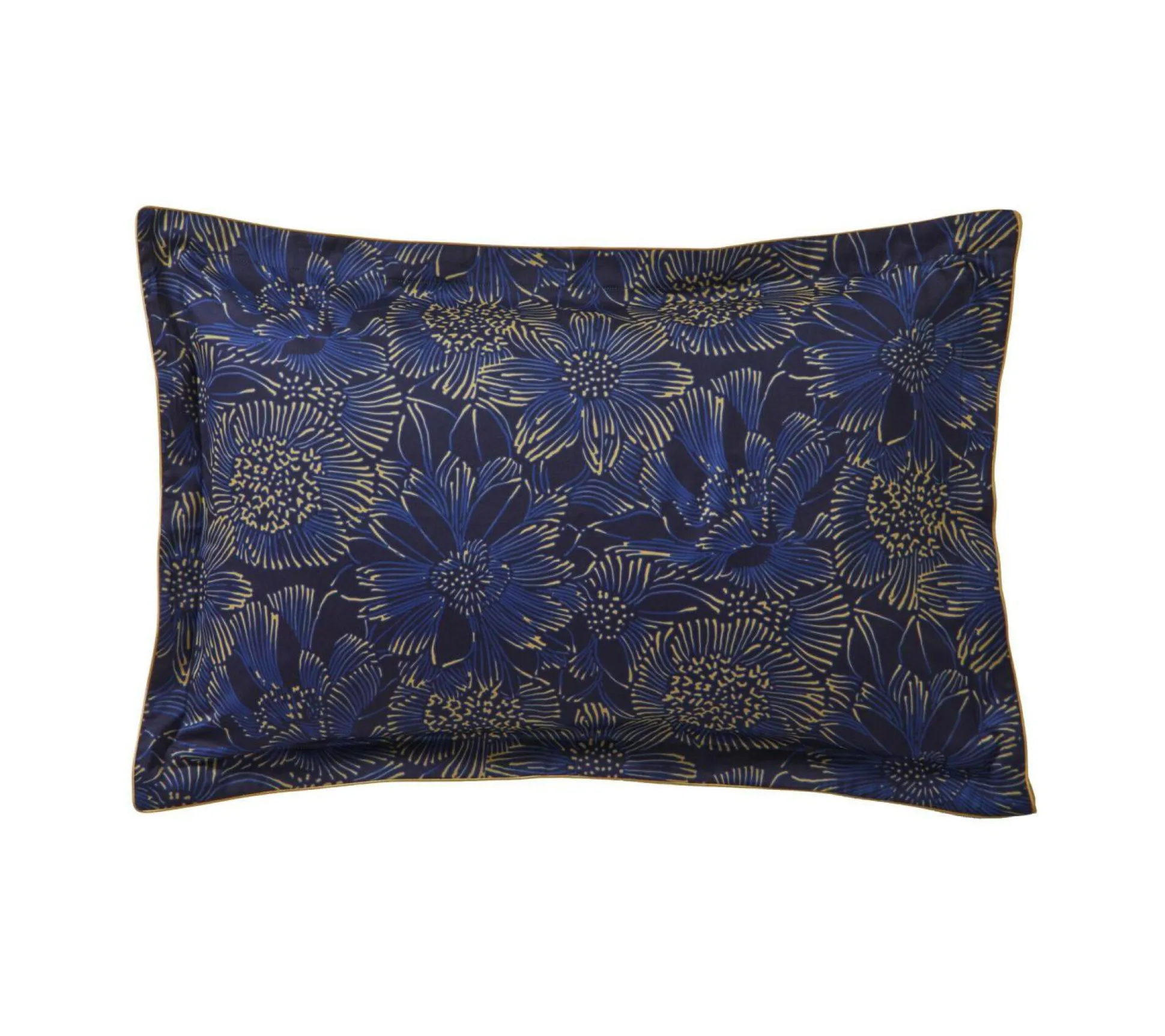 BLANC DES VOSGES Taie d'oreiller satin Elixir - Indigo - 50 x 75 cm