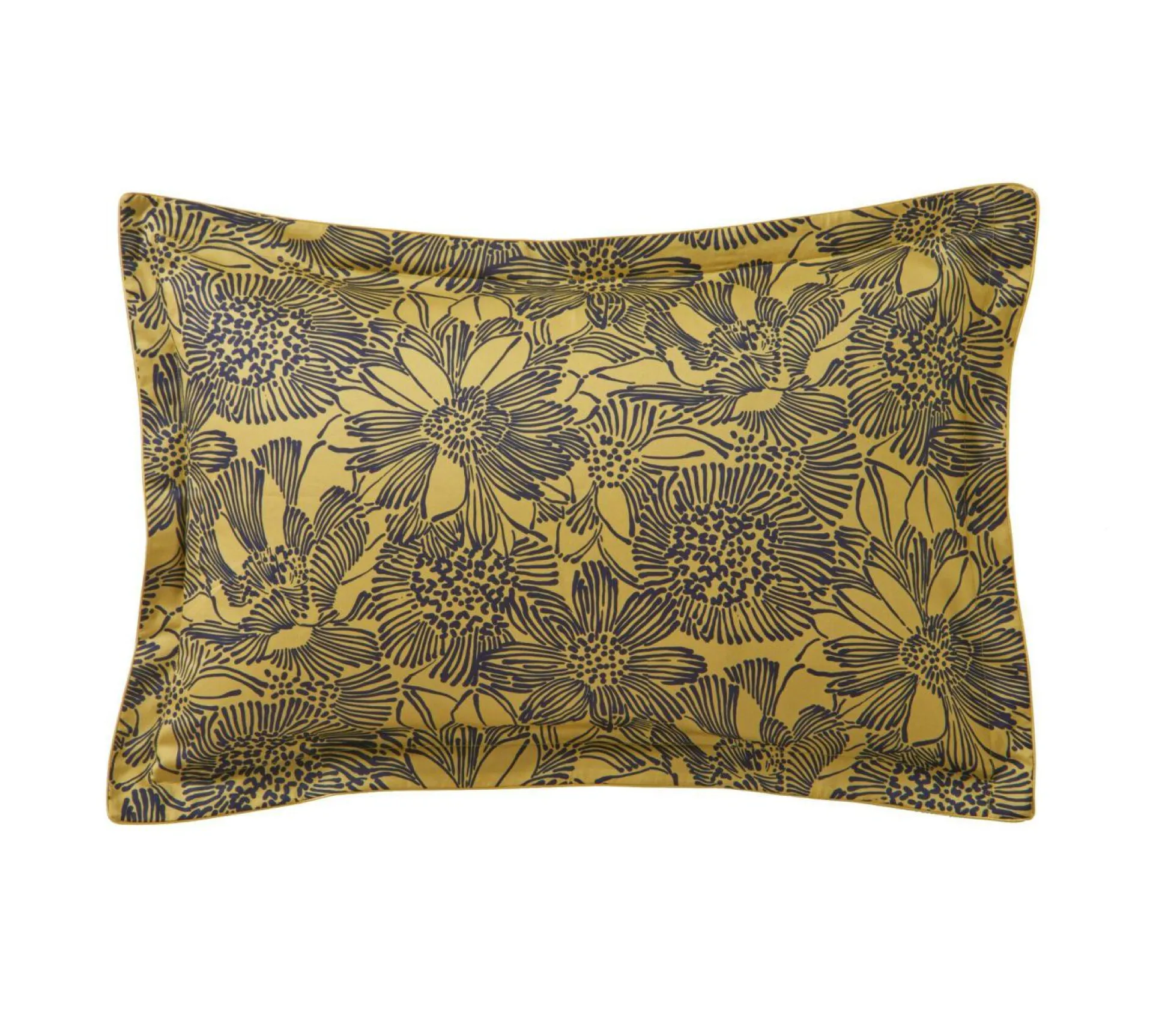 BLANC DES VOSGES Taie d'oreiller satin Elixir - Indigo - 50 x 75 cm