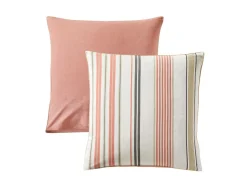 BLANC DES VOSGES Taie d'oreiller coton bio et recyclé Horizon - Corail - Taie d'oreiller 65 x 65 cm