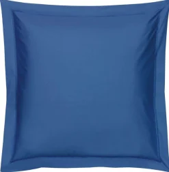 BLANC DES VOSGES Taie d'oreiller Percale Easy - Bleu Royal - Taie d'oreiller 65 x 65 cm