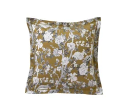 BLANC DES VOSGES Taie d'oreiller satin Impérial - Olive - 65 x 65 cm