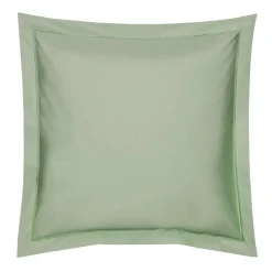 BLANC DES VOSGES Taie d'oreiller Percale Easy - Sauge - Taie d'oreiller 65 x 65 cm