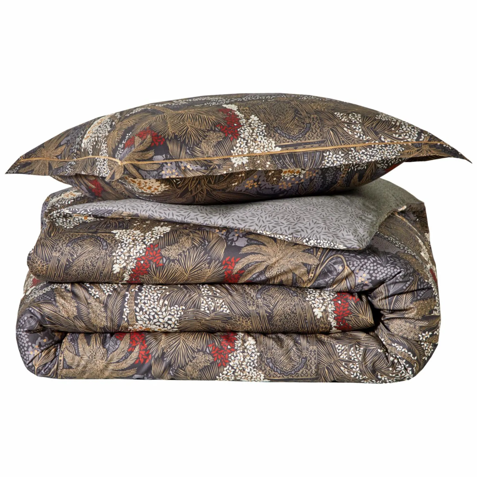 BLANC DES VOSGES Taie d'oreiller satin de coton Jardins de Babylone - 65 x 65 cm