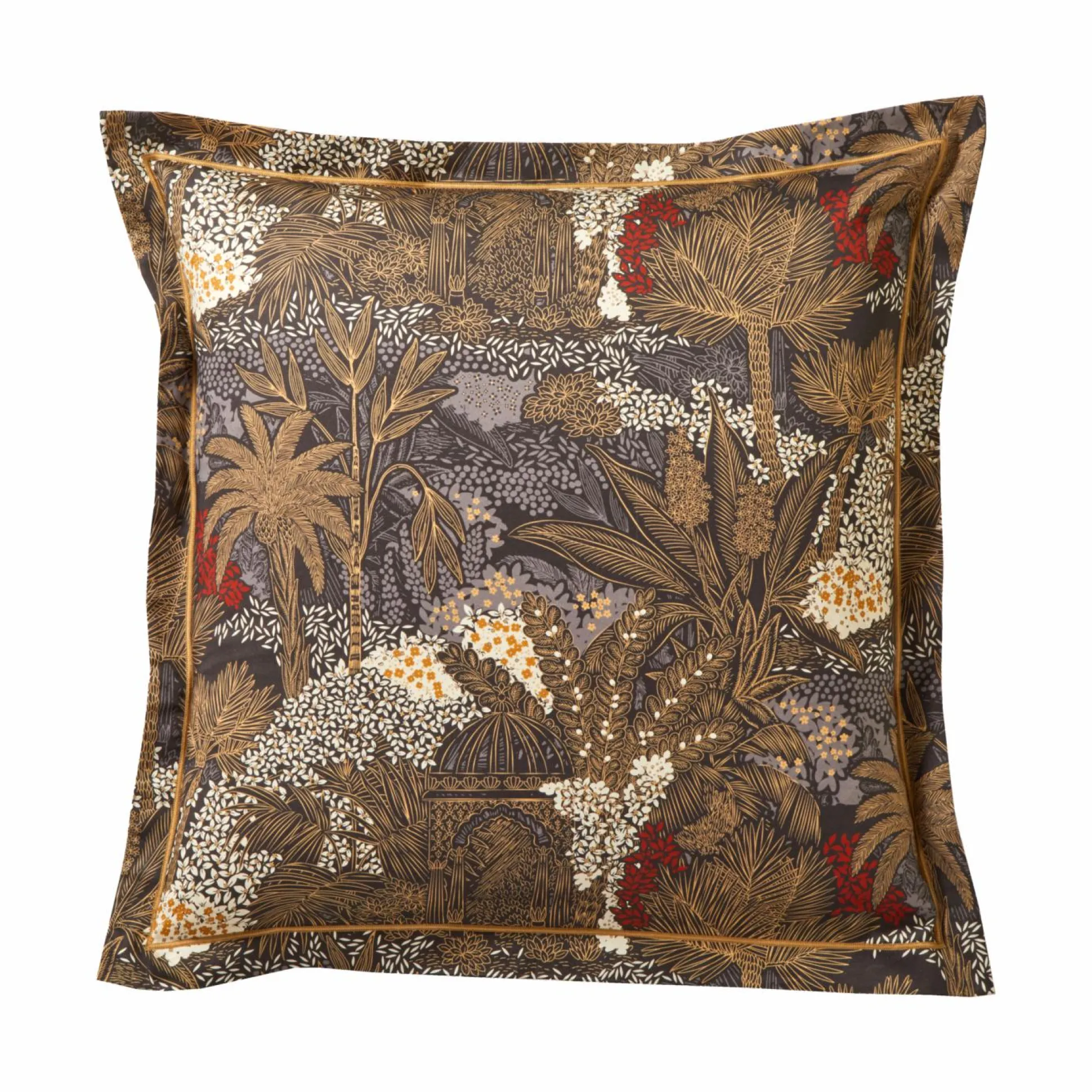 BLANC DES VOSGES Taie d'oreiller satin de coton Jardins de Babylone - 65 x 65 cm