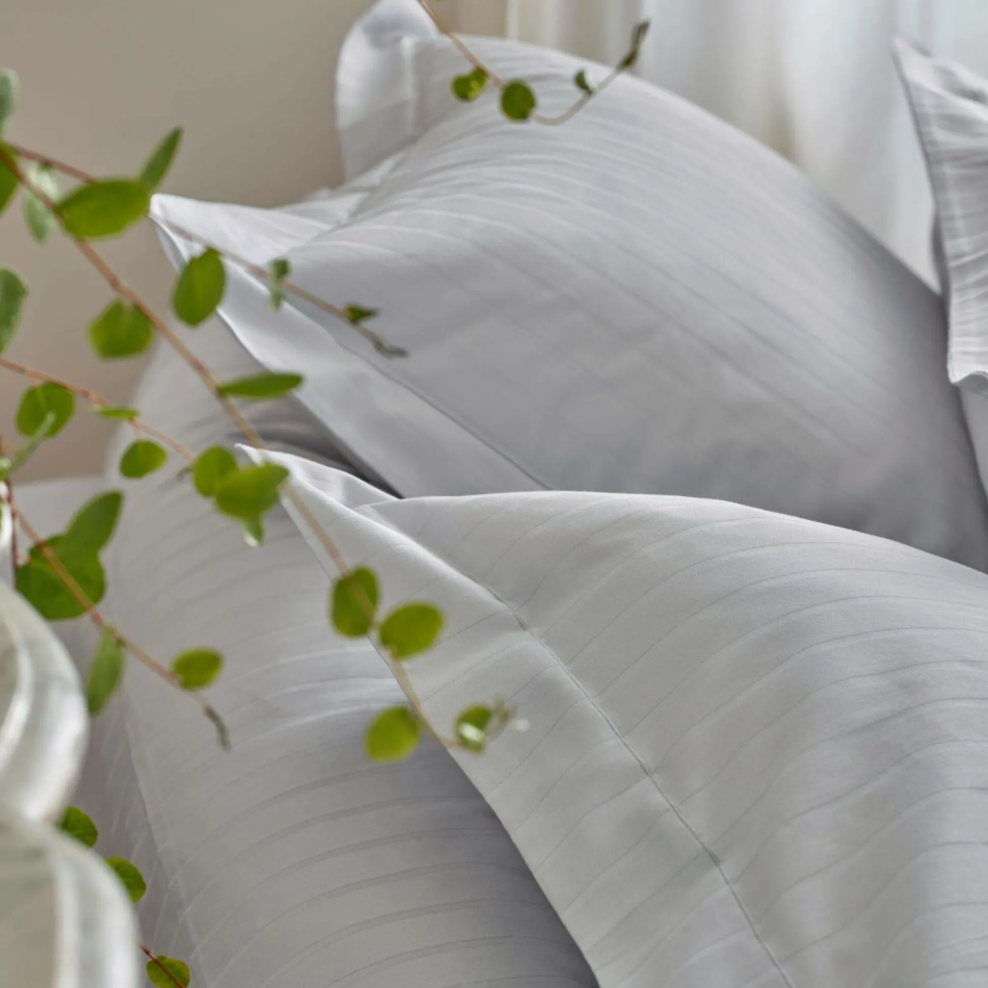 BLANC DES VOSGES Taie d'oreiller satin Divine - Métal - Taie d'oreiller 65 x 65 cm