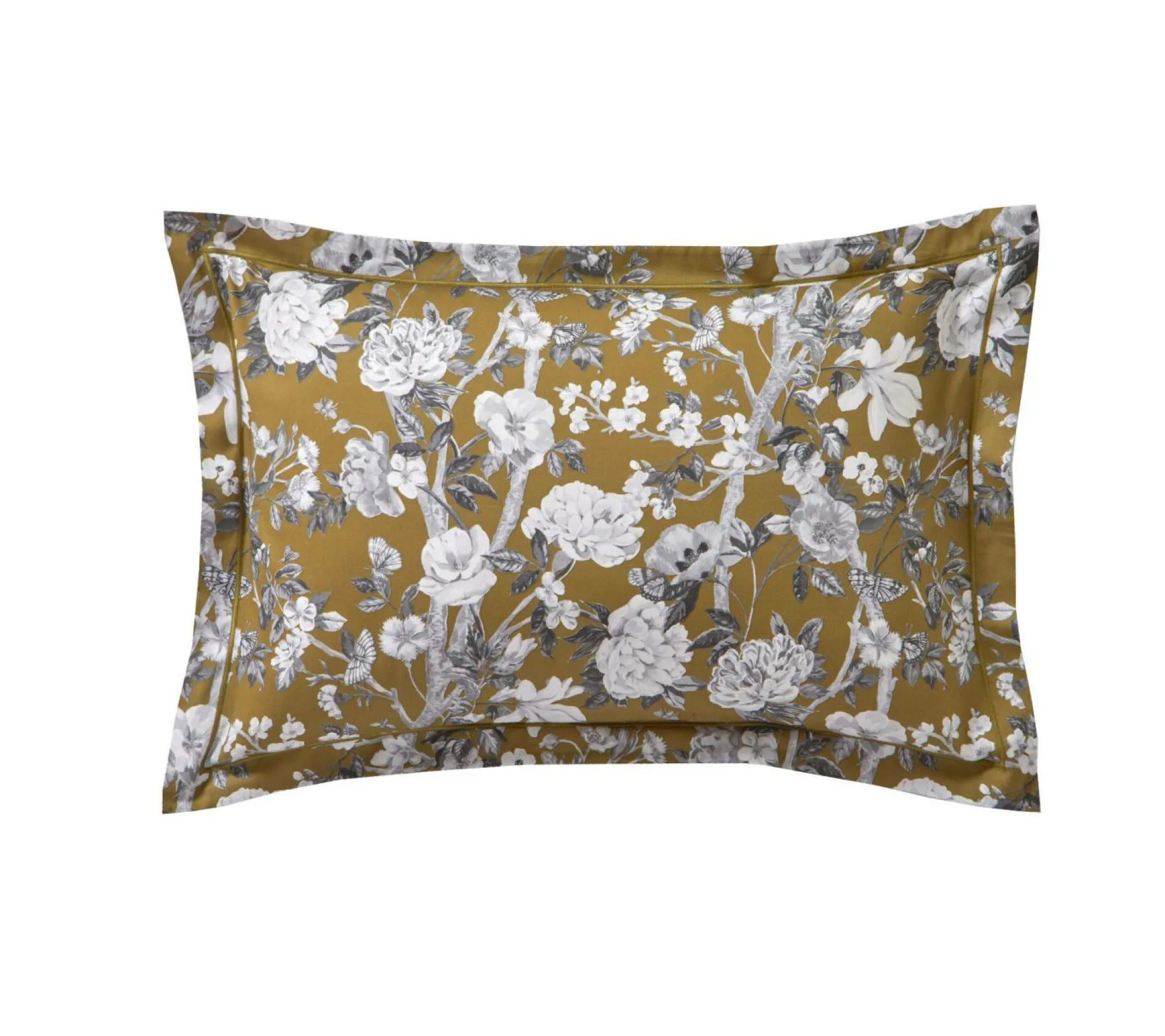 BLANC DES VOSGES Taie d'oreiller satin Impérial - Olive - 50 x 75 cm