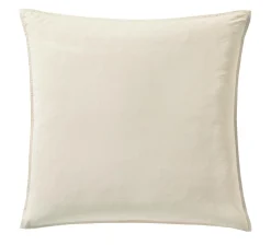 BLANC DES VOSGES Taie d'oreiller percale lavée Bohème - Crème - Taie d'oreiller 65 x 65 cm