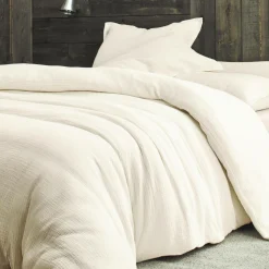 BLANC DES VOSGES Taie gaze de coton Cosy - Craie - Taie d'oreiller 50 x 75 cm