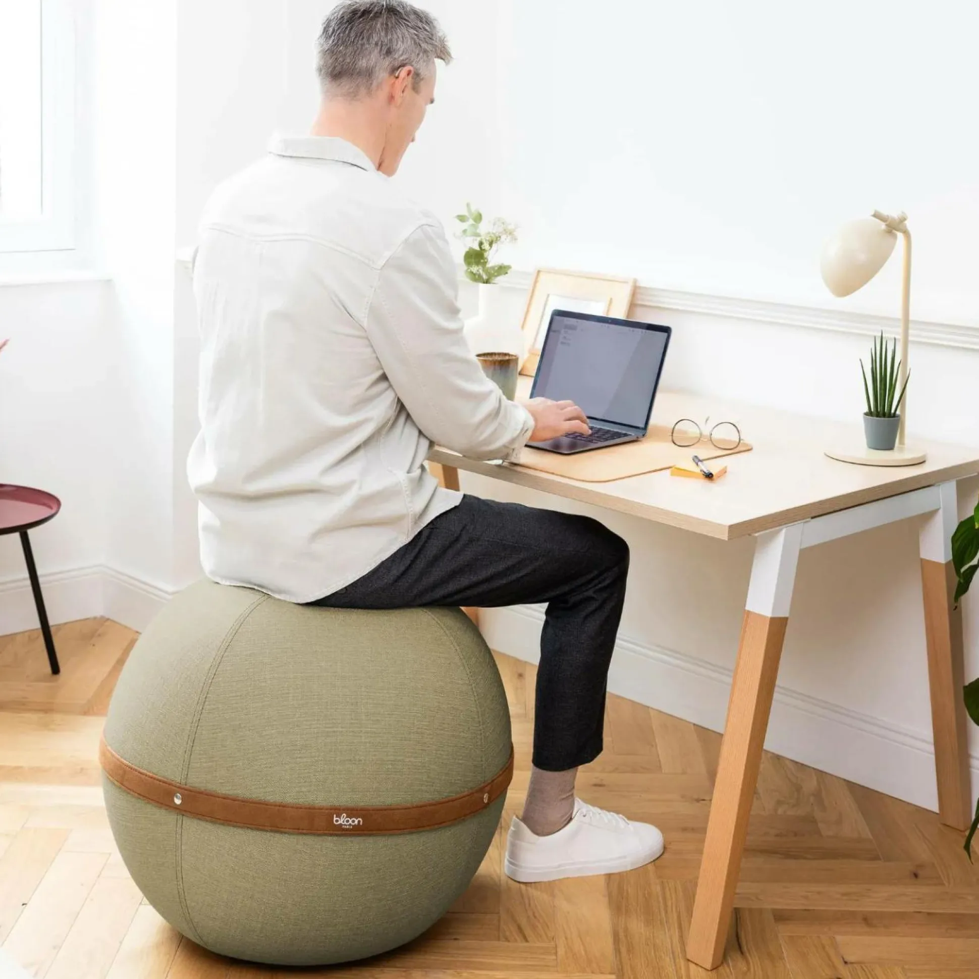 BLOON PARIS Siège ballon dynamique tissu chiné - Vert Pistache - Taille XL