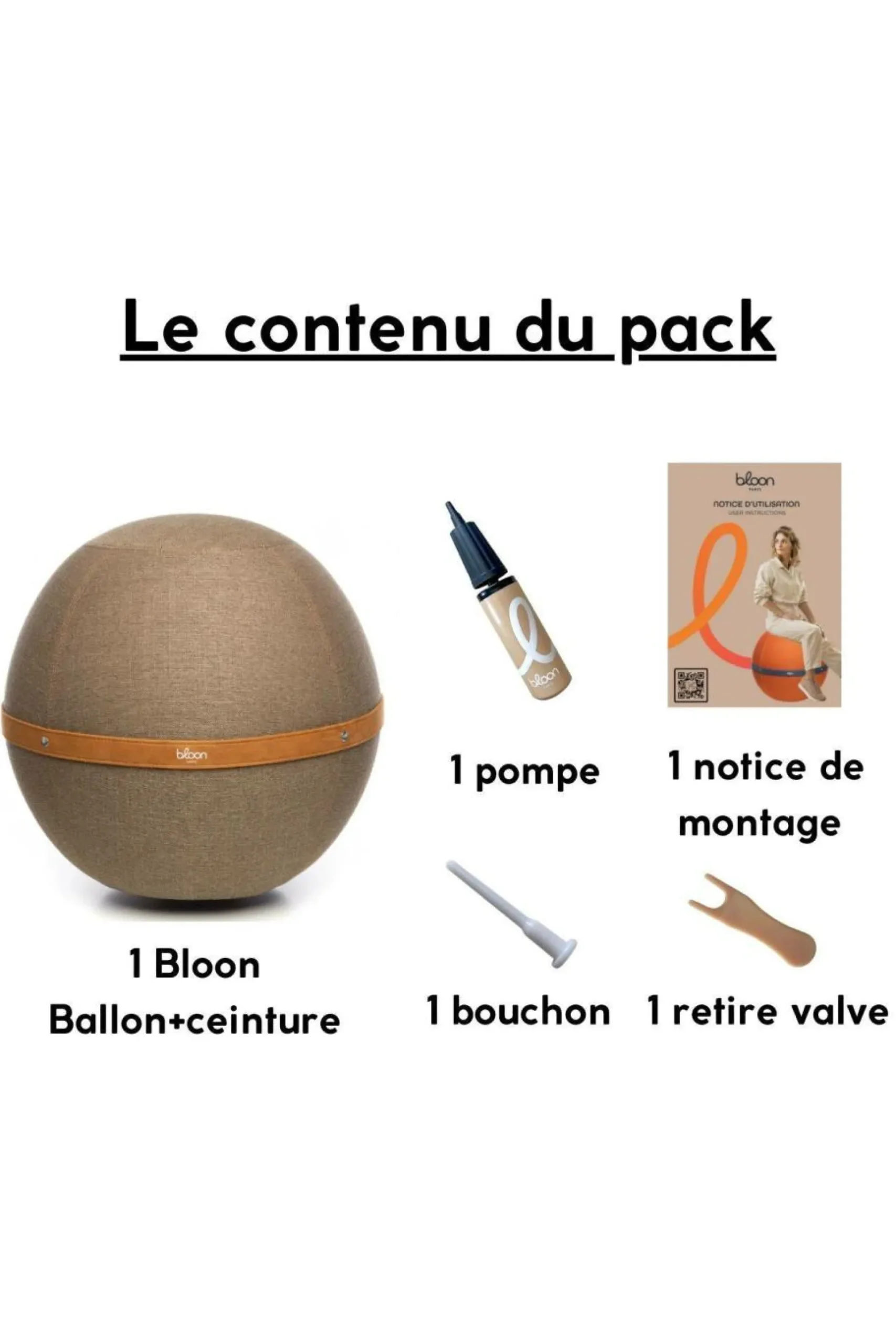 BLOON PARIS Siège ballon dynamique tissu chiné - Vert Pistache - Taille XL