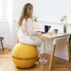 BLOON PARIS Siège ballon dynamique tissu chiné - Jaune - Taille XL