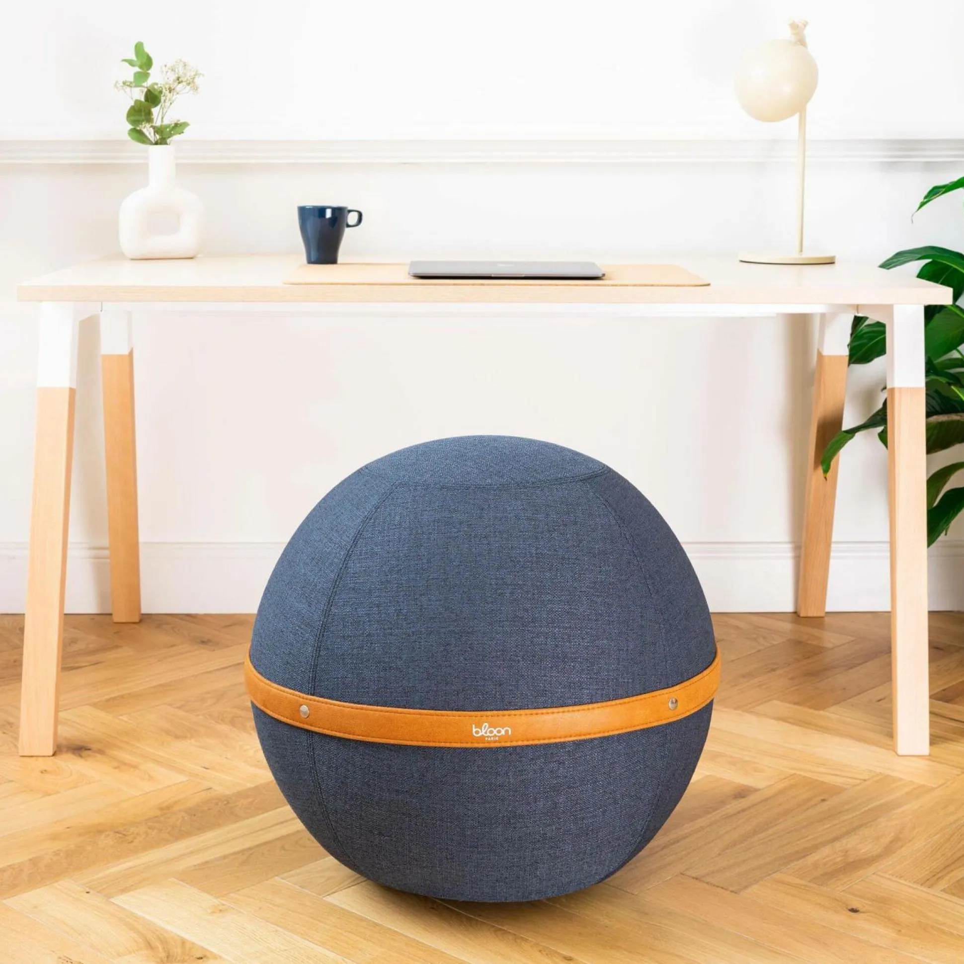 BLOON PARIS Siège ballon dynamique tissu chiné - Bleu Océan - Taille XL