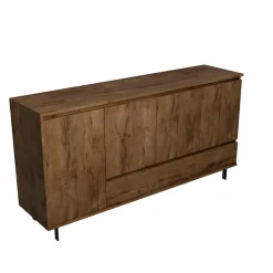 Buffet 4 portes 1 tiroir décor bois Gustavo - Noyer