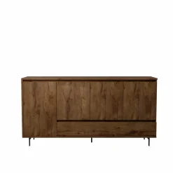 Buffet 4 portes 1 tiroir décor bois Gustavo - Noyer