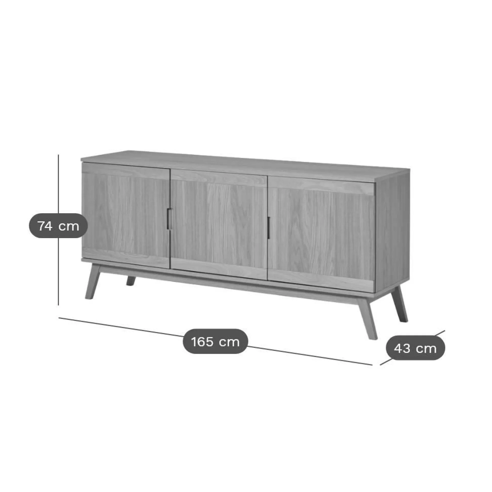 Buffet 3 portes bois Adèle