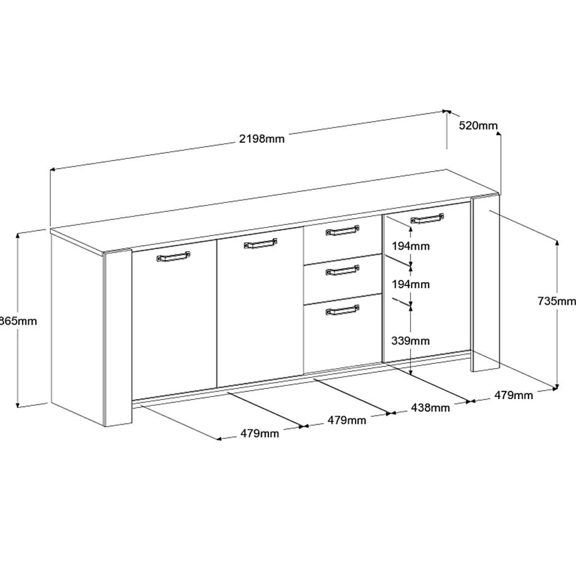 Buffet 3 portes Pippa