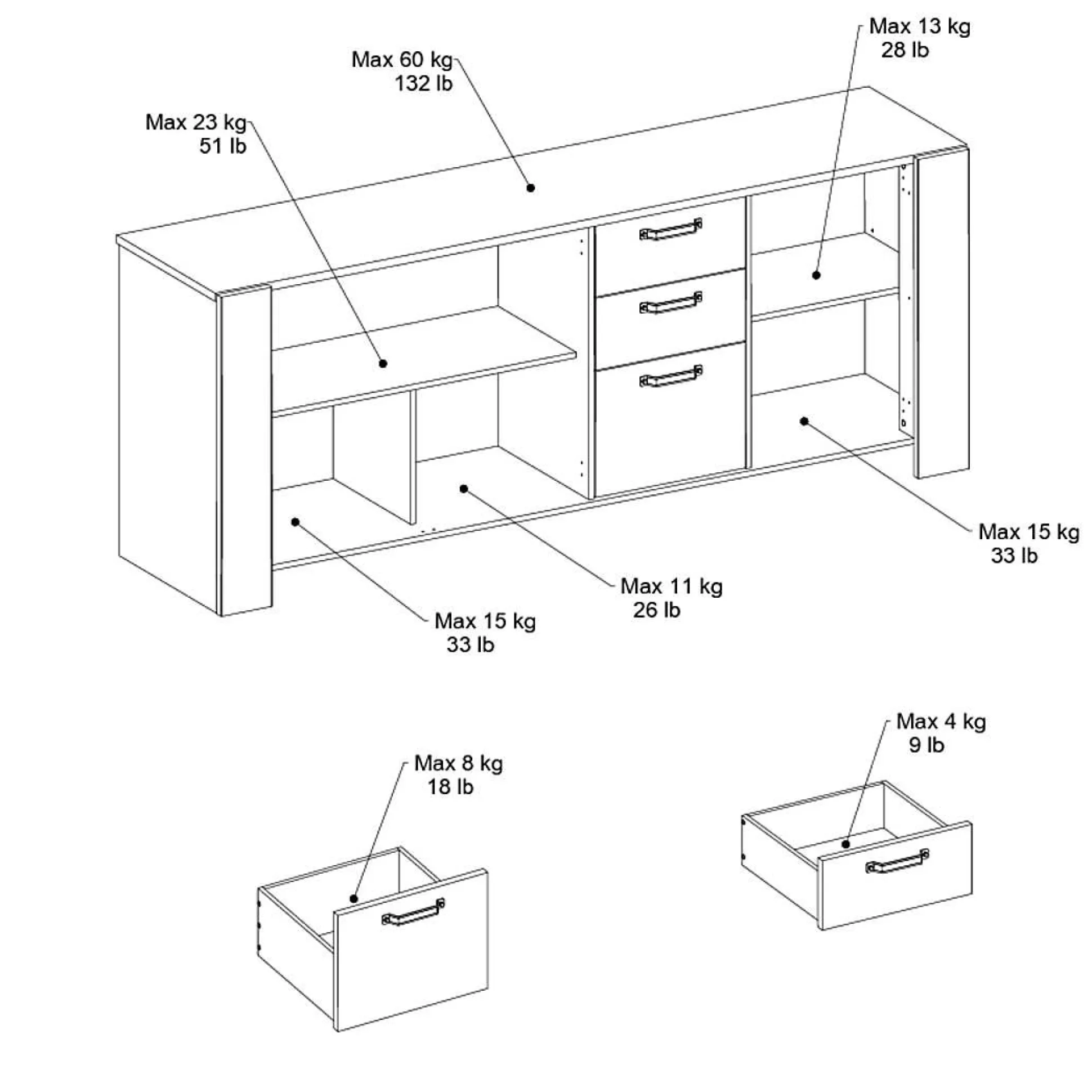 Buffet 3 portes Pippa