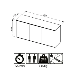 Buffet 3 portes Tilda - Chêne/Blanc