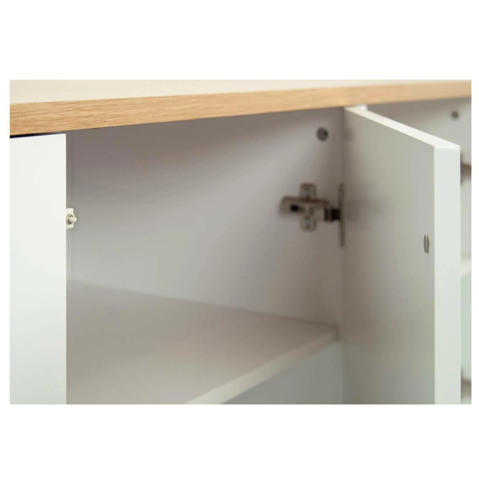 Buffet 4 portes Toby - Chêne/Blanc