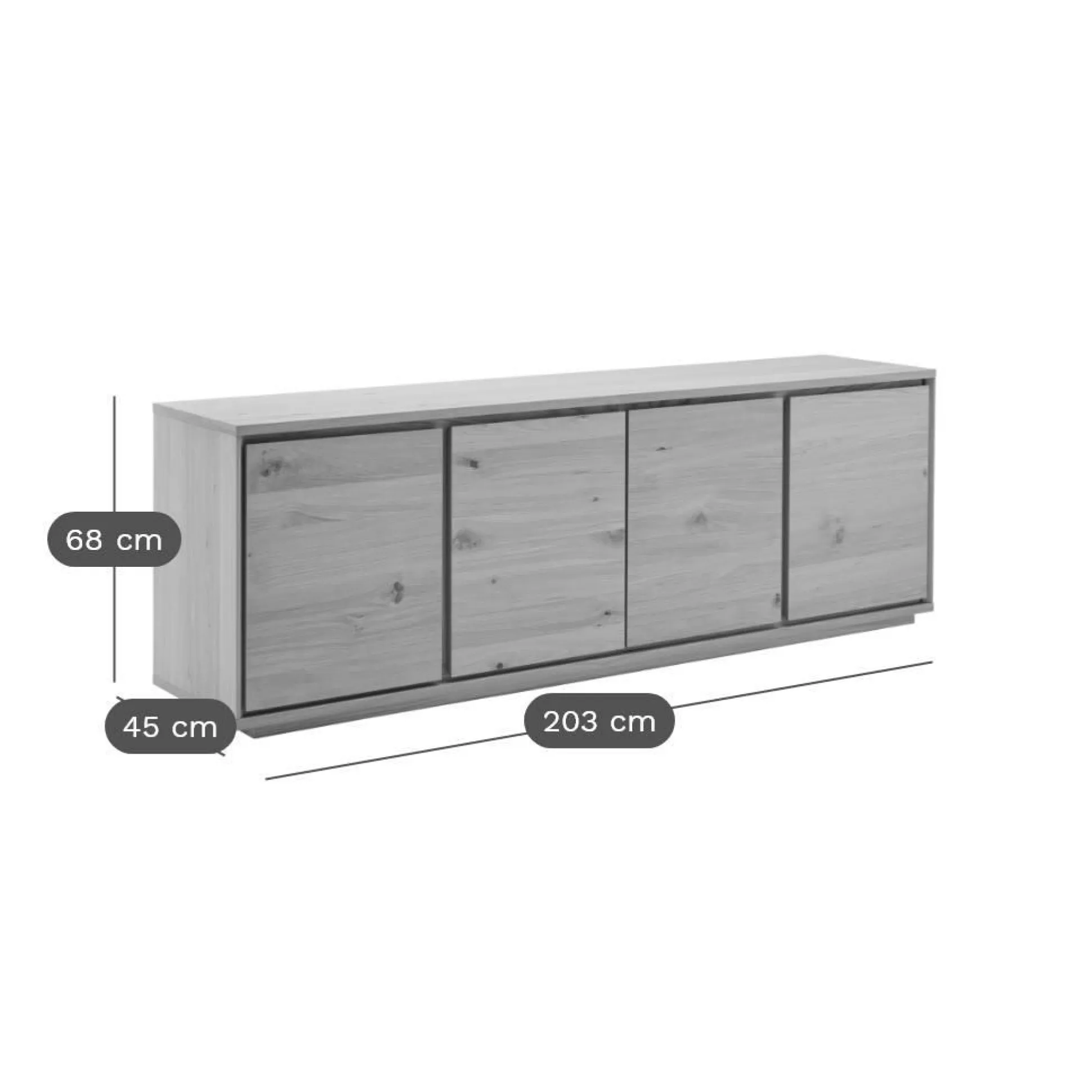 Buffet bois 4 portes Albin