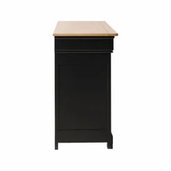 Buffet bois massif 3 portes 3 tiroirs Embellie - Noir