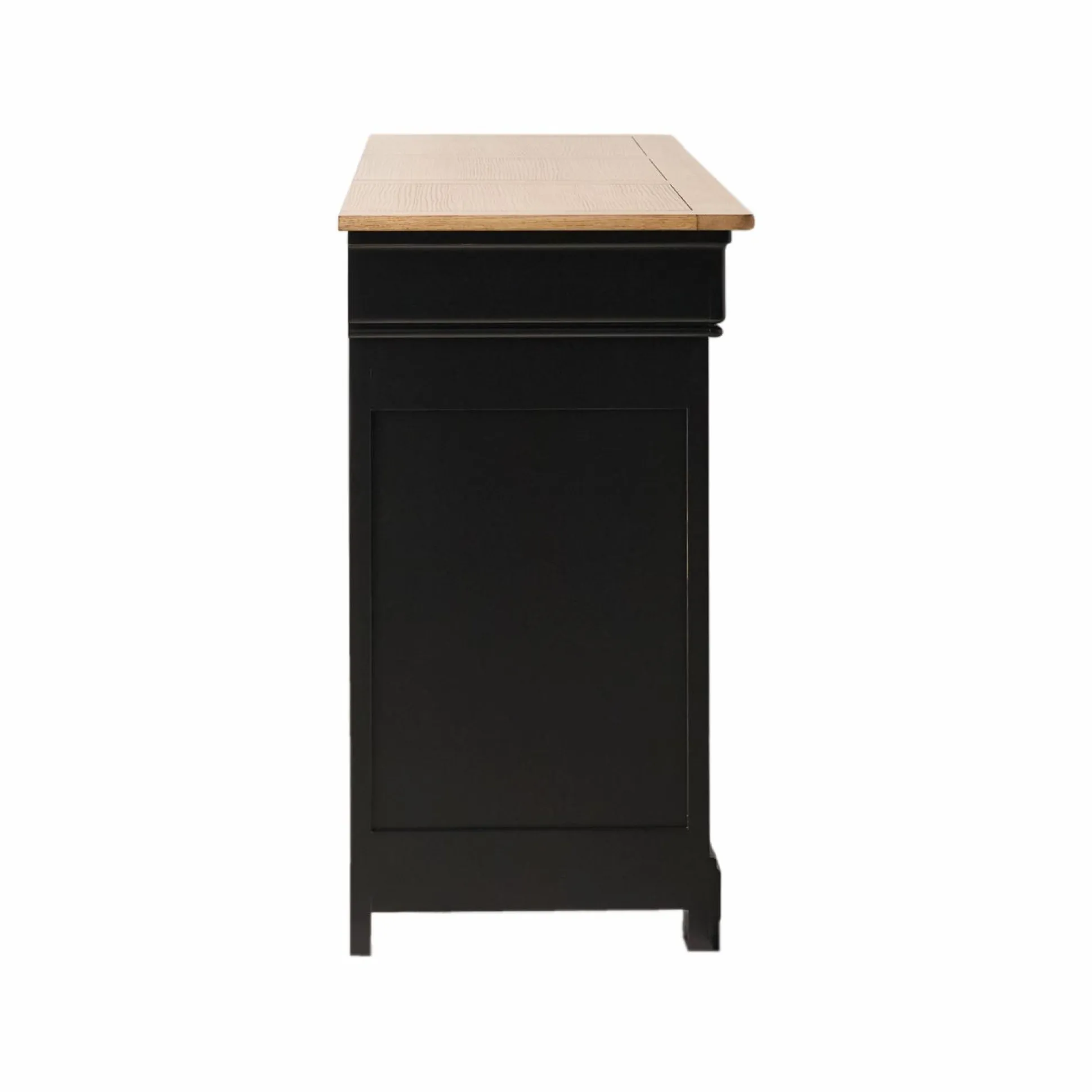 Buffet bois massif 3 portes 3 tiroirs Embellie - Noir