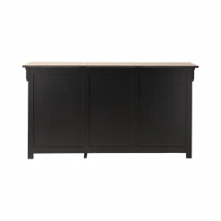 Buffet bois massif 3 portes 3 tiroirs Embellie - Noir