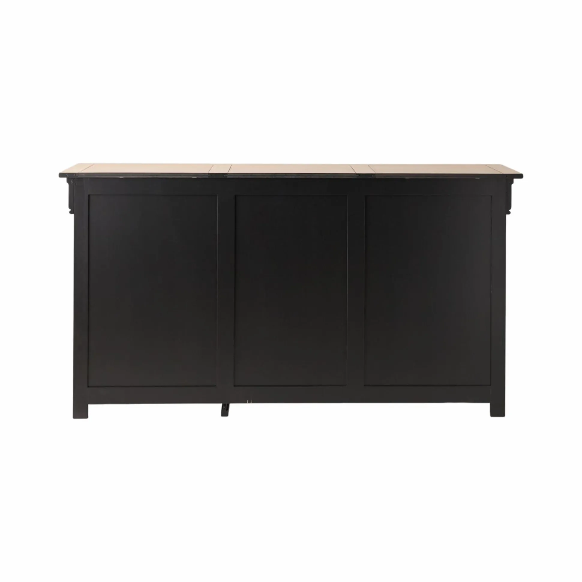 Buffet bois massif 3 portes 3 tiroirs Embellie - Noir