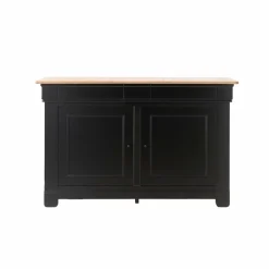 Buffet bois massif 2 portes 3 tiroirs Embellie - Noir