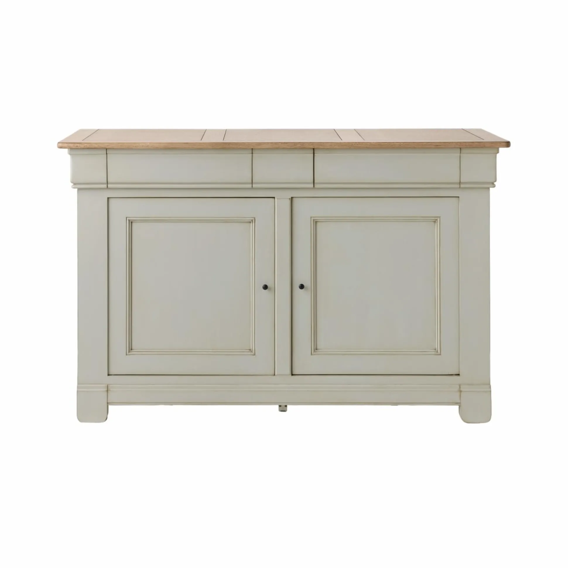 Buffet bois massif 2 portes 3 tiroirs Embellie - Grège